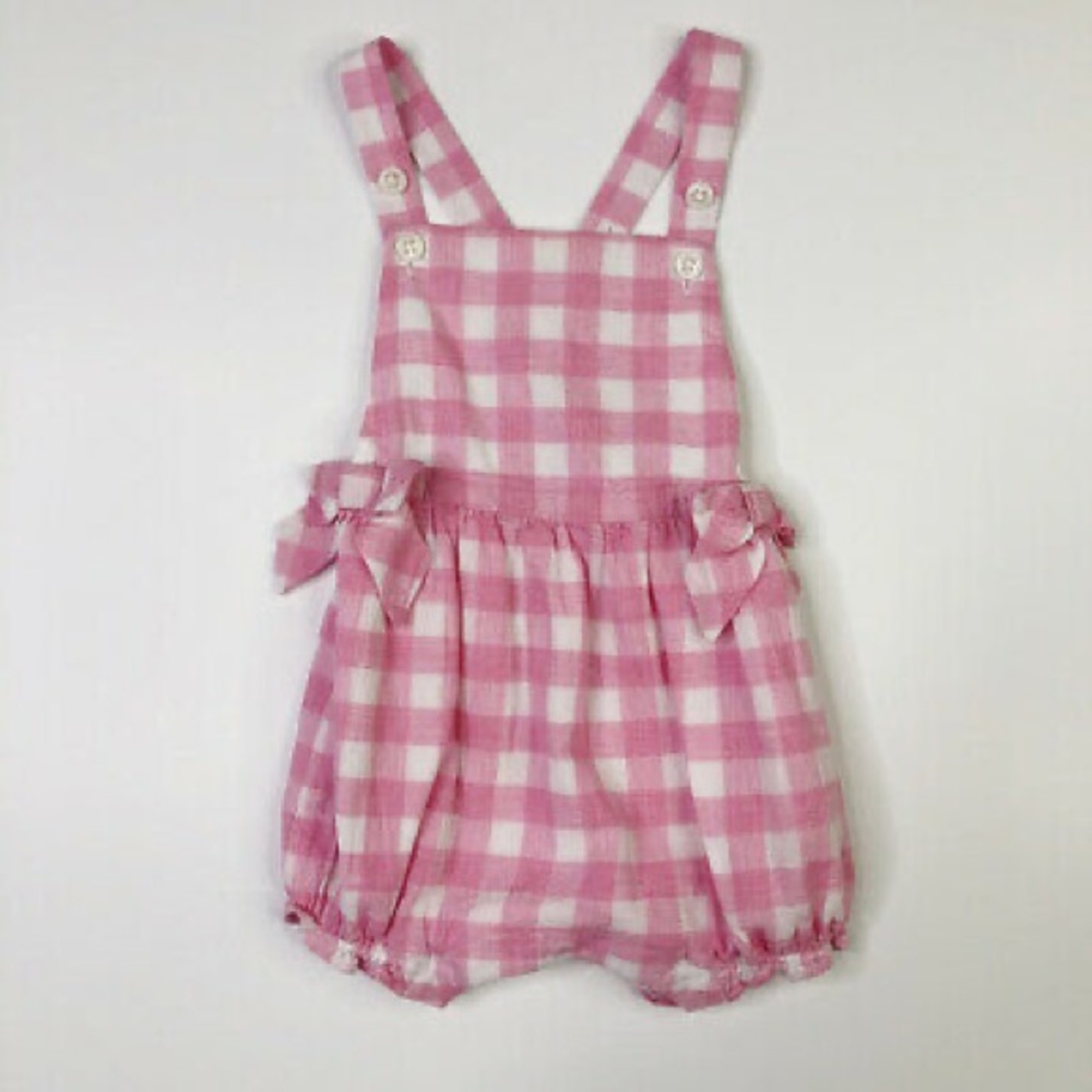 Janie & Jack pink gingham bubble dress